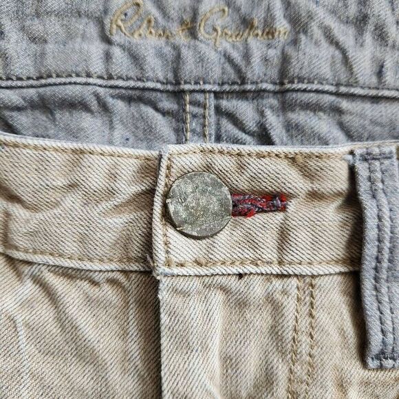 Robert Graham Jeans Mens 31 Slim Jim Rustic Tan Gray Denim Rockabilly - Picture 4 of 8